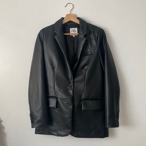 Zara Faux Leather Blazer